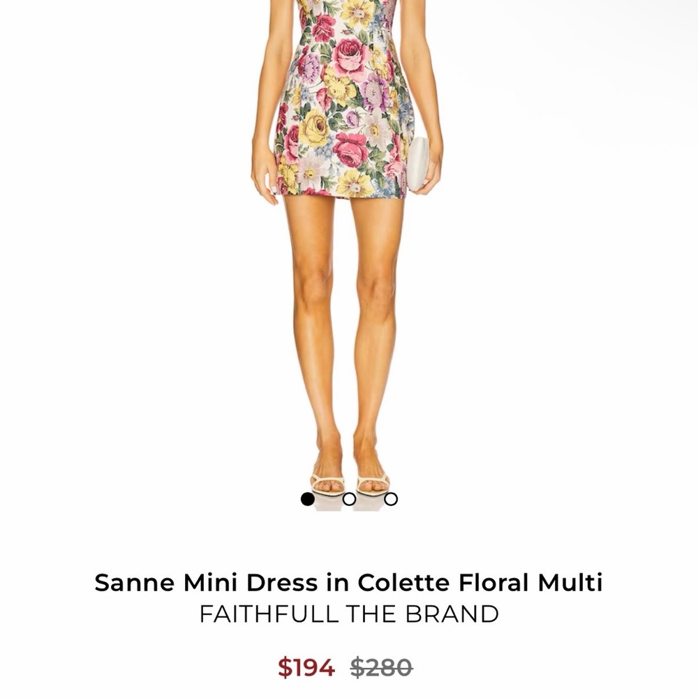 Floral Mini Dress 100% linen XS size